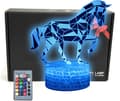 Heste Dyr 3D Illusion LED Dekorationslampe Natlampe, 16 Farver
