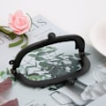 Miniatyrbilde 5 av 8: 4 stk veskelås håndtak harpiks DIY håndveske håndverk sying håndlagde tilbehør 8,5 cm (svart)