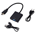 Pikkukuva 1 / 3: hdmi vga:han äänellä + virtalähde hdmi vga HD -sovitinkaapel