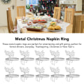 Miniatyrbillede 4 af 5: Jule Serviet Ring Elegant Dekorativ Metal Hjorte Serviet Ring Holder til Bryllupsfest Daglig 10stk Silver