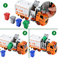 Miniatyrbild 5 av 7: Sopbil Toys, DIY Realistisk Återvinnings Sopbil Leksak med Ljus och Ljud, 4 Soptunnor, Presenter för 3 4 5 6 7 8 År Gamla Pojkar Flickor