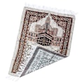 Miniatyrbilde 4 av 10: Polyester rektangulær sammenleggbar muslimsk bønnemeditasjonsmatte pilegrimsteppe teppe