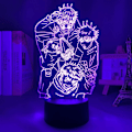 Miniatyrbilde 2 av 7: Jujutsu Kaisen Gojo 3D Illusions nattlampe med smart berøring, RGB-effekt, USB-kabeldrevet, kreativ japansk anime 3D-lampe - Ideell gave