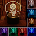 Miniatyrbillede 2 af 7: Basketball 3D LED Baggrundsplade Optisk Illusion Soveværelses Dekoration Bordlampe med Fjernbetjening 7 Farver Skift Dæmpbar Akryl Visuel Natlys Fødselsdag C