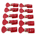 Miniatyrbillede 7 af 10: 10 sæt læder sy på toggles lukninger læder snap toggle sy på spænde til frakke jakke DIY læder håndværk rød