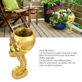Miniatyrbillede 3 af 5: Kranium Planter Rygsøjle Stativ Sæt Innovativt Utsøgt Dekorativt Håndmalet Resin Skelet Blomsterpotte til Hjem Have Gold