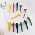 Miniatyrbild 6 av 9: 12 st hårklämmor för styling sektionering, 3,1 tum matta alligator hårklämmor hårspännen ingen veck anka näbb hårklämma Yellow,Blue,Purple,Green