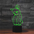Miniatyrbild 3 av 8: 3D Djur Chihuahua Hund Form Nattlampa 7 Färgförändring LED