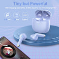 Pikkukuva 7 / 11: Langattomat nappikuulokkeet, Bluetooth 5.3 -kuulokkeet korvassa melunvaimennusmikrofonilla, nappikuulokkeet Stereo Bass, IP7 vedenpitävät urheilukuulokkeet, 32 tunnin toistoaika USB C Purple