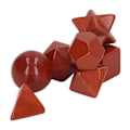 Miniatyrbilde 7 av 10: 7 stk Chakra-krystaller Utsøkt geometrisk krystallsteiner Chakra-helbredende krystaller Sett for meditasjon Hjemmedekor Rød