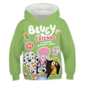 Miniatyrbild 1 av 2: 2024 Ny Blå Blå Blå Bingo Söt Pojkar Hoodie Realistisk 3D Tryckt Grafisk Huvtröja Flicka Green 4XL