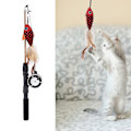 Miniatyrbild 2 av 5: Katt Fiske Spö Leksak Bite Resistance Multifunktionell Katt Fjäder Teaser Wand Leksak för Katter