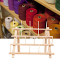 Miniatyrbild 7 av 10: Träfärgad 20 Spolar Kontråd Ställ Rack Fällbar Sömnad Broderi Förvaring Hållare Organizer