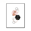 Miniatyrbild 4 av 4: Marmortextur Geometrisk Patchwork 2 Väggkonst Canvas Print Poster, Enkel Abstrakt