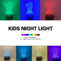 Miniatyrbillede 3 af 8: Groot 3D Natlys, Børne 7 Farve Berørings Dekor Bordlampe, Optisk Illusion 7 Farver Skiftende Jul Fødselsdag