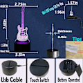 Miniatyrbilde 3 av 8: Bassgitargave 3D nattlys Musikk Elektrisk Gitarmodell Illusionsbordlampe Fjernkontroll 16 Farger Sove Lys Jenter Gutter Barn Musikk Gitar