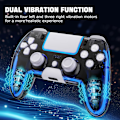 Miniatyrbild 2 av 6: Trådlös PS4-kontroll med Hall 3D-joysticks/RGB LED-lampor/programmeringsfunktion, PS4-kontroll fjärrkontroll joystick Gamepad, spelkontroll för PS4/Slim/P White