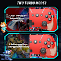 Miniatyrbilde 4 av 7: Bluetooth-kontroller for Switch/PC/Steam/Apple Arcade MFi-spill osv., Switch Pro-kontroller trådløs med justerbar dobbeltbevegelse, Turbo, makroer, 6-akser Red