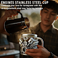 Miniatyrbild 4 av 7: Personlig Rostfri Mugg - V8 & V6 Motor Design, 44 cl Handgjord Hållbar & Stilren, Perfekt för Bilentusiaster (V8) v8