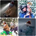 Pikkukuva 6 / 8: Lasten pipo; Valohattu; LED-valohattu; Neulohattu; Lämmin hattu Red