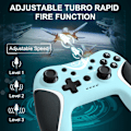 Miniatyrbilde 3 av 6: Trådløs Switch Pro-kontroller, Nintendo Switch-kontroller med programmerbar/vibrasjon/turbo-kompatibilitet med Nintendo Switch/Lite/OLED/Windows PC,S blue