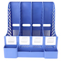 Miniatyrbillede 1 af 10: Moderne kontor display magasin fil rack 4 rum arrangør skrivebord dokument sorter