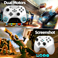 Miniatyrbild 7 av 7: Bluetooth-kontroller för Switch/PC/iPhone/Android/Apple Arcade MFi-spel/TV/Steam, Pro trådlös spelkontroll fjärrkontroll Gamepad med telefonklämma med L White