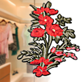 Miniatyrbillede 6 af 9: Rød Rose Tøj Broderet Patch DIY Dekoration Strygejern Sy Mærkat Applikation Håndværk Tilbehør