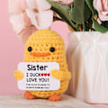 Miniatyrbillede 7 af 7: Søster Fødselsdagsgave Ideer - Jeg Andelsker Dig, Håndlavet Følelsesmæssig Opmuntring Støtte Strikket And til Søstre Sis Fødselsdag Jul F