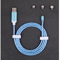 Miniatyrbild 1 av 6: Magnetisk laddningskabel 3A 360°rotation, LED Flowing 3 i 1