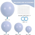 Miniatyrbillede 2 af 7: 129 stk. Retro Blå Balloner Forskellige Størrelser 18 12 10 5 Tommer Latex Dusty Blå Ballon Garland Arch til Fest Dekoration Køn Afsløring Graduering Fødselsdag Retro Blue