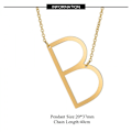 Miniatyrbild 2 av 3: Sidosatt block initial bokstavshänge halsband för kvinnor ---