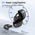 Miniatyrbilde 4 av 9: Åpne øre-hodetelefoner Bluetooth 5.3, True Wireless Open Ear Earbuds ENC Clear Talk med 16,2 mm dynamiske drivere 45 timer spilletid Trådløse ørepropper Langvarig Black