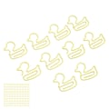 Miniatyrbillede 7 af 10: 100 stk. papirclips i form af en gul and, letvægts, bærbar, galvaniseret metal papirclips til kontor