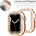 Miniatyrbillede 2 af 5: Til Apple Watch Series 7 41 mm, Luksuriøs Krystal Rhinestone Rigid PC Ramme Case Apple Watch Series 7 - All-Around Bumper Case (rosenguld)