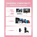 Miniatyrbillede 6 af 6: Z30 Pink Gaming Headset til PS4, PS5, Xbox One, PC, Trådløst Over-Ear Hovedtelefon med Støjreducerende Mikrofon, LED Flowing RGB Lys, 7.1 Surround Lyd