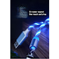 Miniatyrbild 5 av 6: Magnetisk laddningskabel 3A 360°rotation, LED Flowing 3 i 1