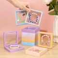 Miniatyrbillede 6 af 6: 10 stk. smykkeskrin, 3,54x3,54x0,78 tommer, håndlavede armbåndsæsker, Valentinsdag gaveæsker, små smykkeskrin, hvide, himmelblå