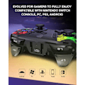 Miniatyrbilde 4 av 7: Trådløs PC-kontroller, Dual-Vibration Joystick Gamepad Datamaskin Spillkontroller for PC Windows 7/8/10/11/12, Steam, PS3, Switch og Android- Svart Colorful black