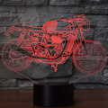 Miniatyrbild 8 av 8: 3D Illusion Nattlampa Motorcykel 7 Färgförändrande Touch Switch USB-driven LED Dekoration Bordlampa för Semester Födelsedag Jul Halloween
