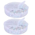 Miniatyrbilde 1 av 10: 2 bokser Gradient Imitert Perle Halvsirkel Nonporous Flat Back Dekorative Tilbehør for Klær DIY(Rosa Blå )