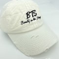 Miniatyrbild 3 av 5: Hatt Personlighet Hål Broderi Enkelt Mode Alfabet Bas Brown