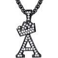 Miniatyrbillede 1 af 7: Krone Initial A-Z Halskæde, Iced Out Bogstav Vedhæng med 22-24 Tommer Kæde, Mænd Kvinder Bling Hip Hop Alfabet Navn Smykker Gave Store Initialer Halskæder A Black