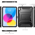 Miniatyrbild 2 av 6: Skal för iPad Pro 11-tum Generation 2024, med inbyggt skärmskydd och stativ, robust heltäckande skydd Black iPad Pro11(2024)