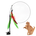 Miniatyrbild 1 av 5: Rolig kattfjäderpinne interaktiv handhållen kattfjäderstav med sugkopp för katter Green Feather