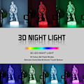 Miniatyrbilde 2 av 7: Fjernstyrt 3D nattlyslampe med 16 farger, skiftende visuell effekt, skrivebordslampe, nattbordlampe, hjemmedekorasjon til soverommet