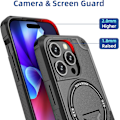 Miniatyrbilde 5 av 7: Magnetisk iPhone-etui med stativ, kompatibel med MagSafe, robust innebygd støtte, militærgradert fallbeskyttelse støtsikker for iPhone Black iPhone 12  Pro max