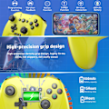 Miniatyrbild 4 av 7: Bluetooth-kontroller för Switch/Mac/PC/Steam/mobiltelefon/iOS/Android//TV/iPad/bord/Apple Arcade MFi-spel, Switch Pro-kontroller trådlös med Adju Yellow