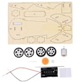 Pikkukuva 1 / 9: Kilpa-auton kokoamispaketti Manuaalinen DIY Puinen autosetti 1.5V Lasten opetus kokoamispaketti (WF Kilpa-auto B(Pieni auto pää) )