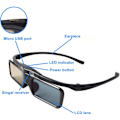 Miniatyrbilde 2 av 7: 2X 3D Aktive lukkerbriller Genopladelige til RF 3D TV, 3D briller til Sony, Panasonic, Epson 3D projektor, Samsung 3D TV 2 pcs